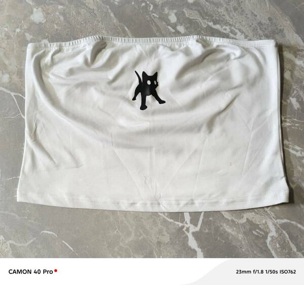 Top en coton graphique chat