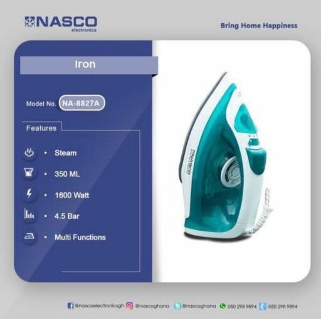 Nasco Durable steam iron