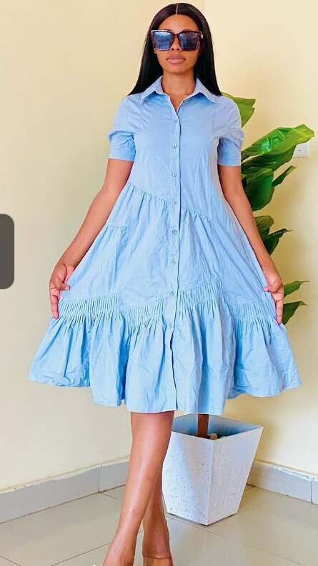 Elegant sky blue dress m