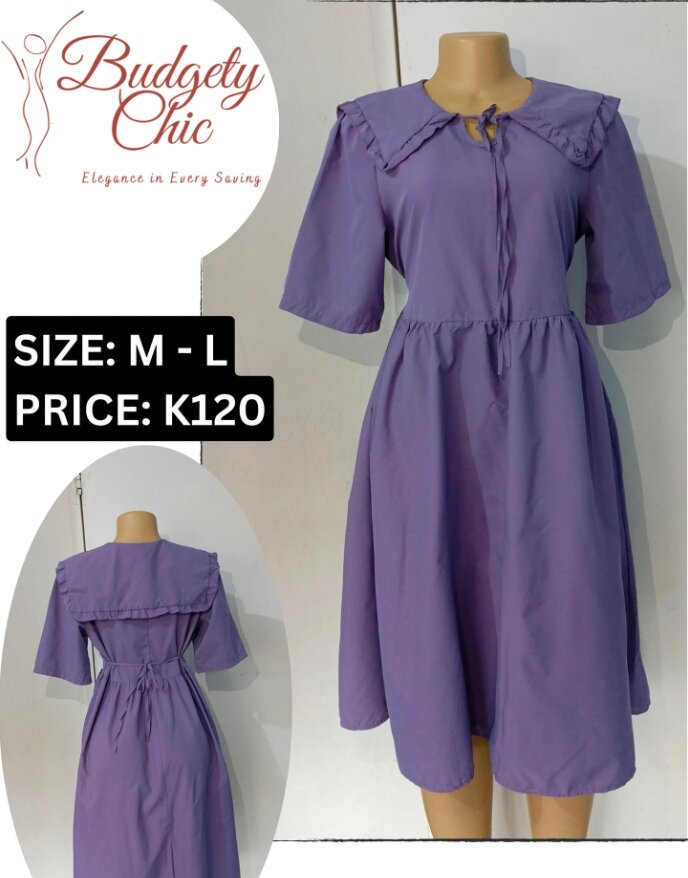 Chic women's dress color color purple m - l