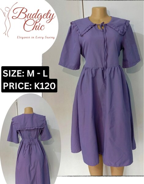 Chic women's dress color color purple m - l