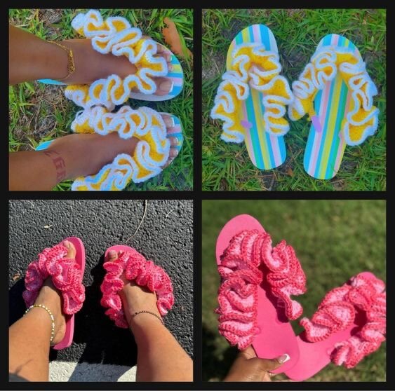 Sandales en crochet colorées