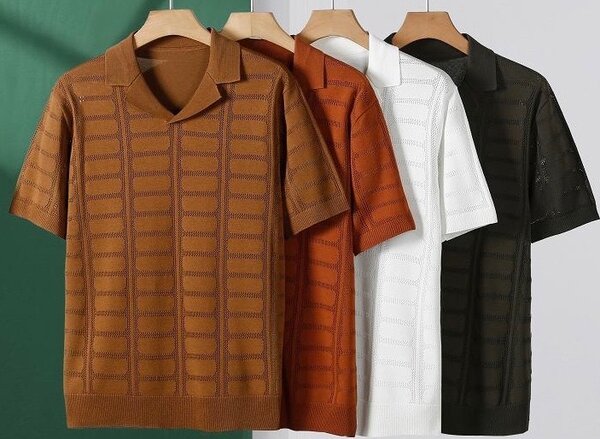 Polos tricot rétro hommes