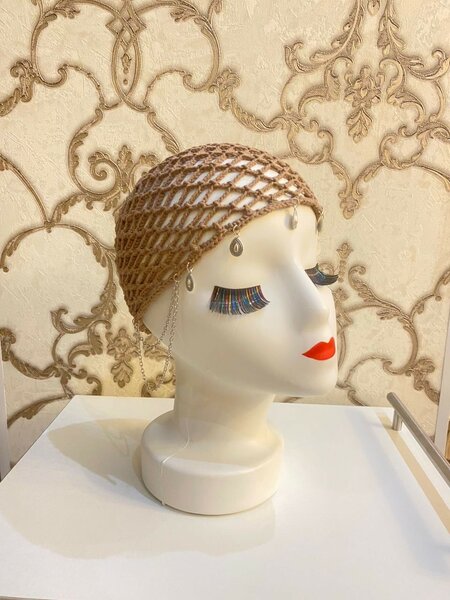 Шапка-Кроше. 100% ручная работа.