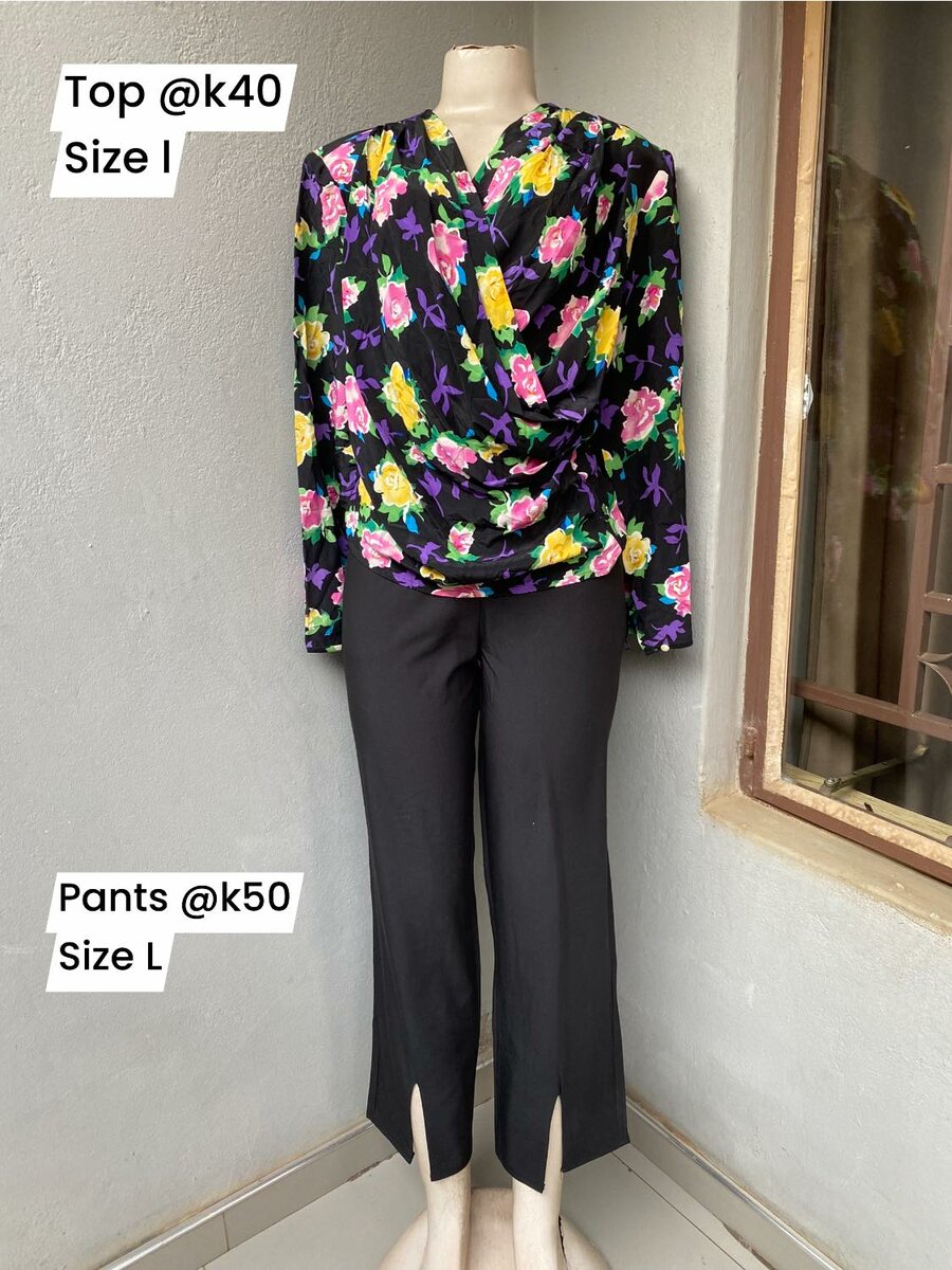 Shirt Black with Flowers