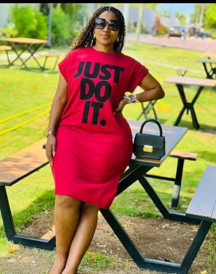 Dress bright pink with inscription