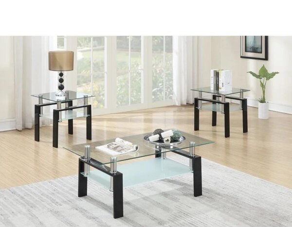 3 Table Vitrée Centrale Basse 1 Grand/2 petit