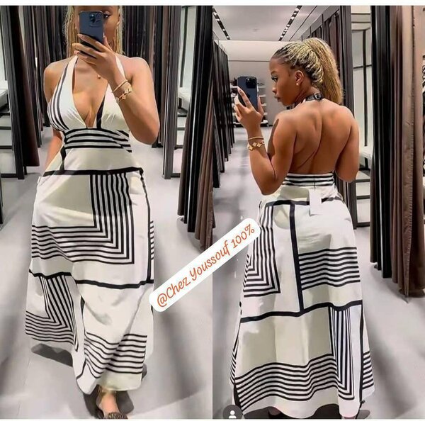 Robe Évasée Géométrique