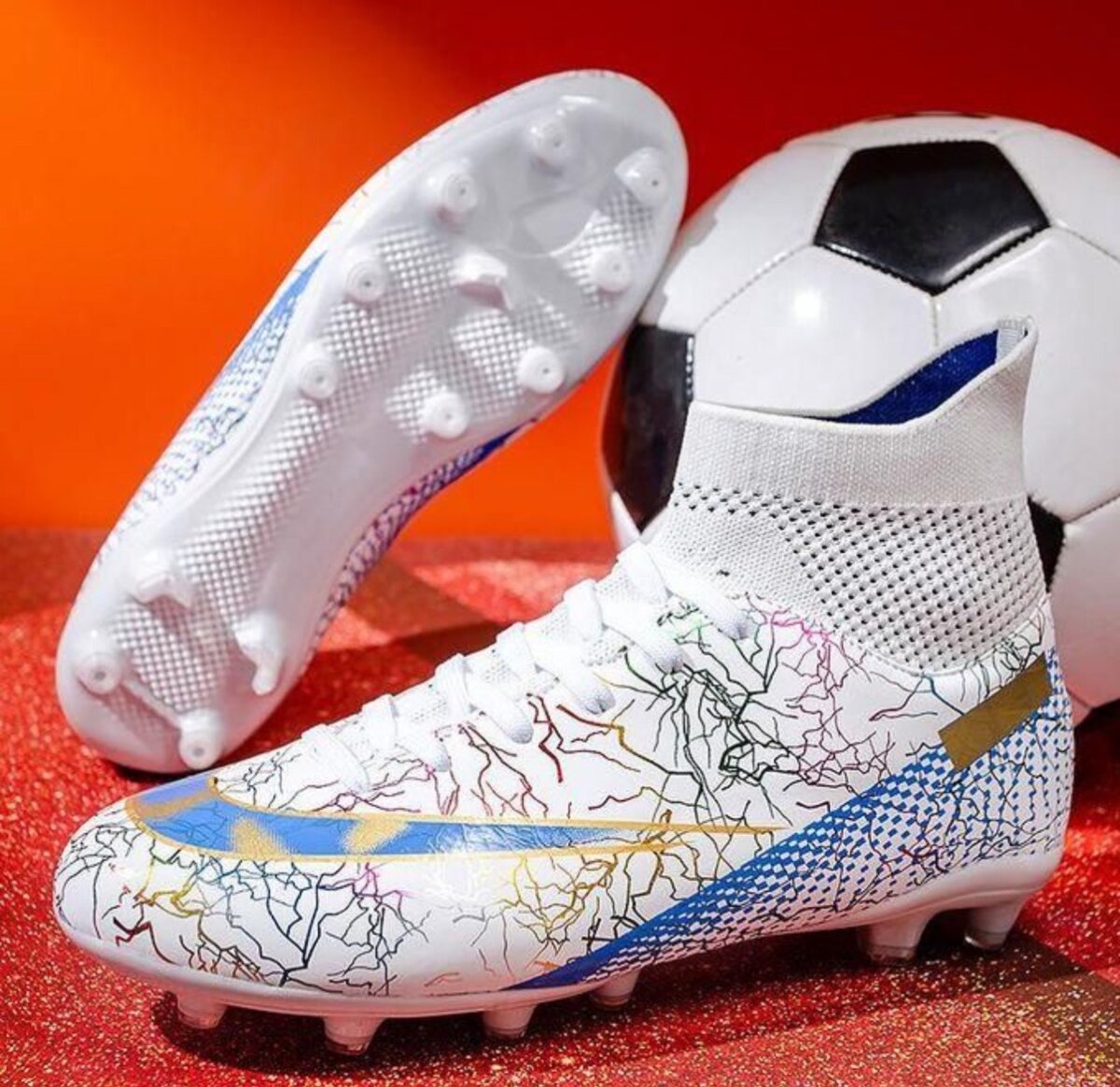 Fashion Soccer Boots Plus Size Adult/Kids Studded Soccerboot