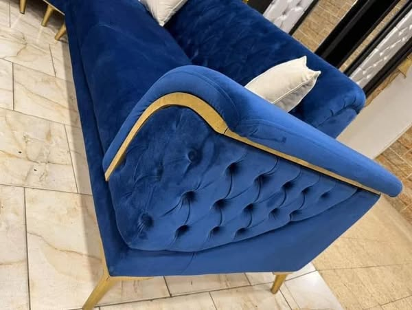 L shape blue furniture set