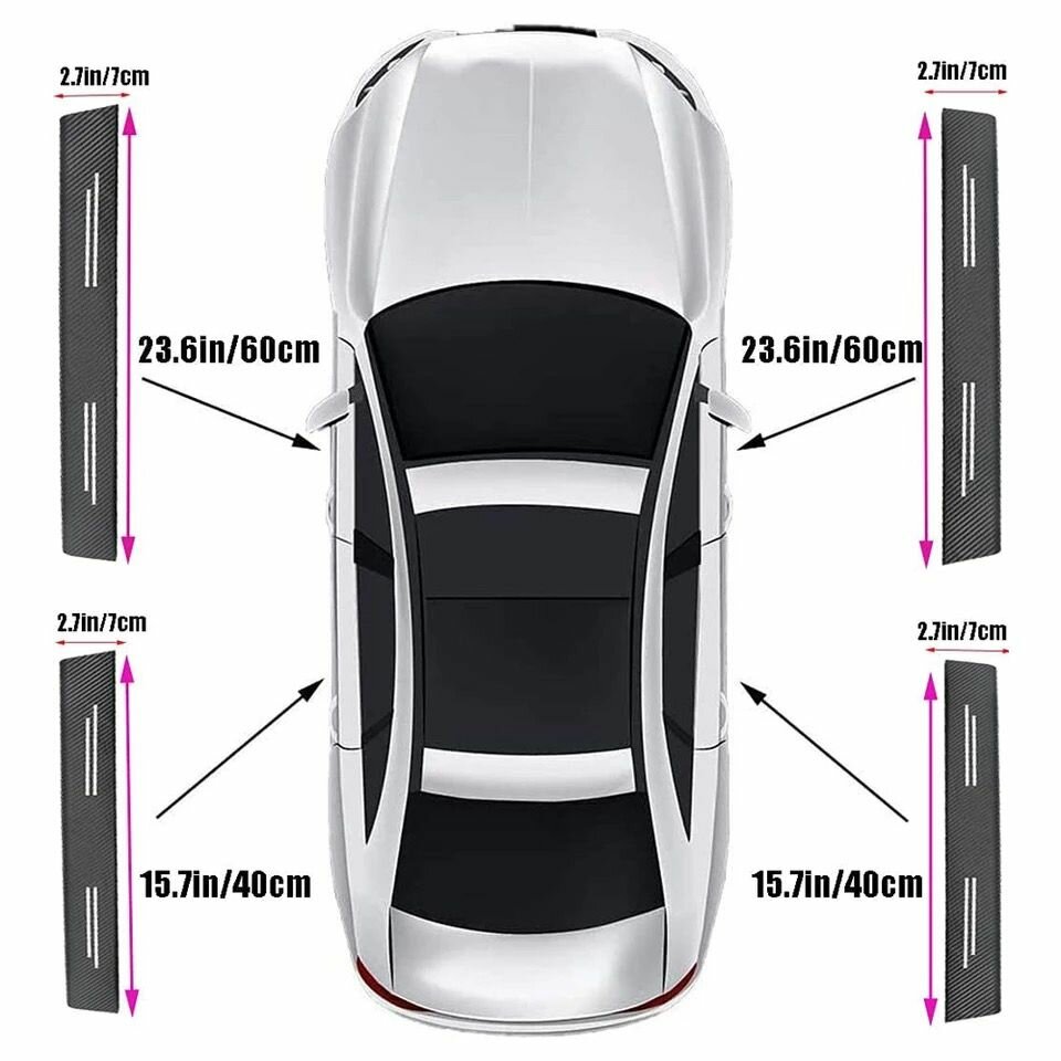 4Pcs Car Door Carbon Fiber Anti Stepping Protection Stickers