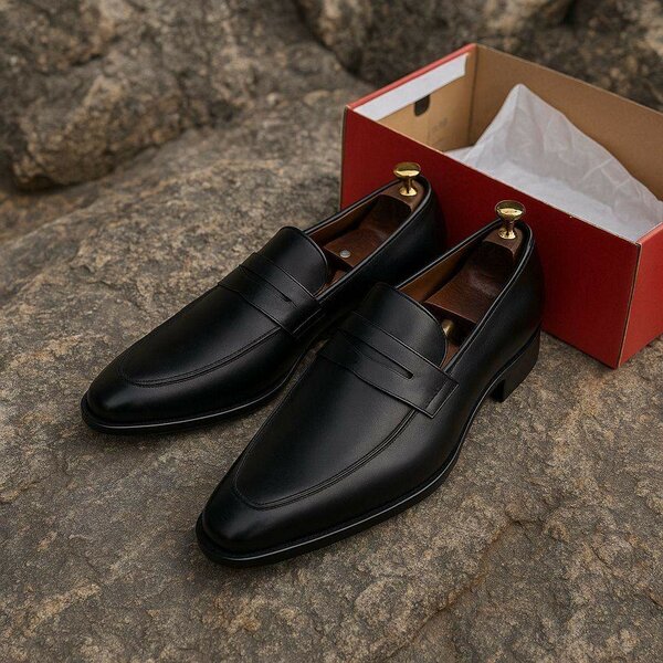 Mocassins classiques en cuir noir