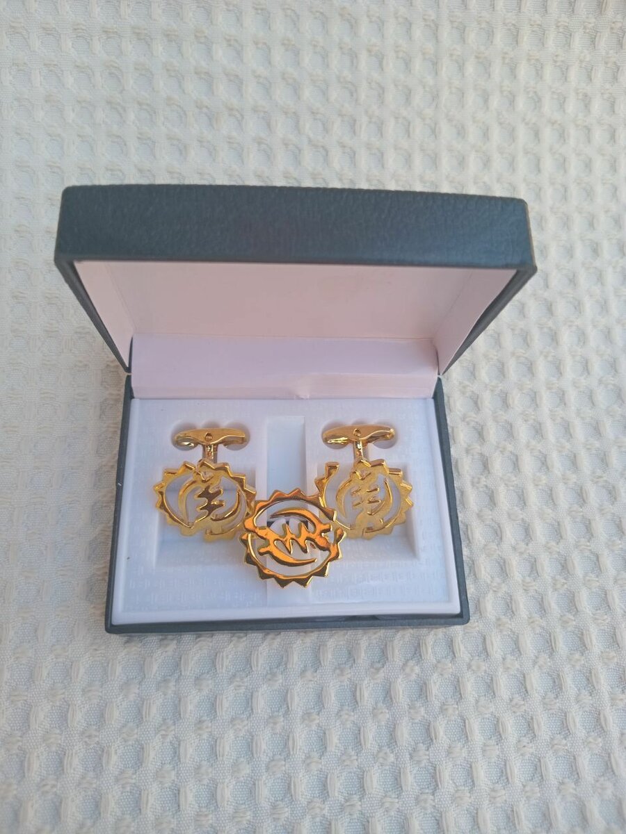 Adinkra Symbol Cufflink & lapel Set