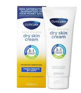 Cuticura 3 in 1 Dry Skin Cream 200ml - Intense Moisturizing, Soothing, & Skin Protection
