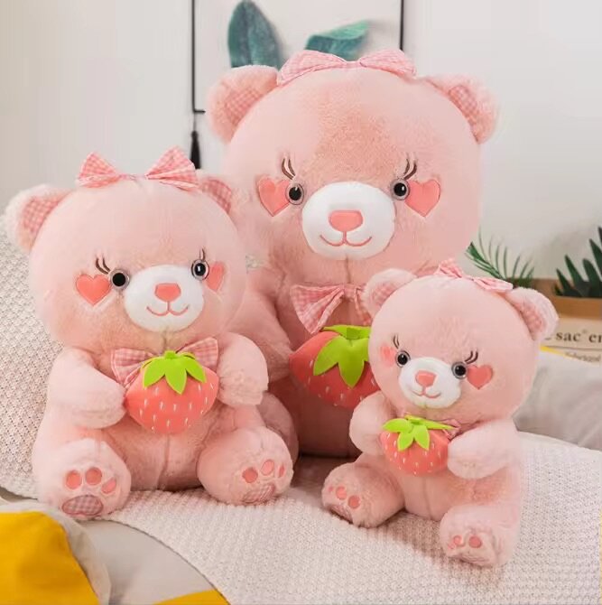 Peluche Ours Rose Fraise