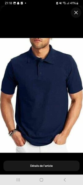 Polo homme bleu classique