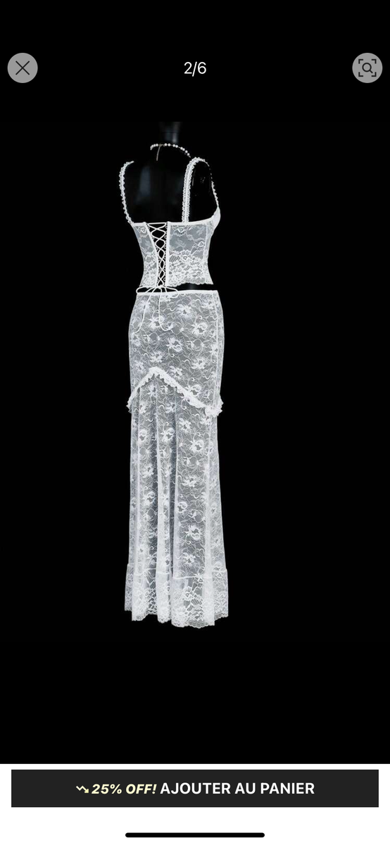 Ensemble lingerie dentelle blanc