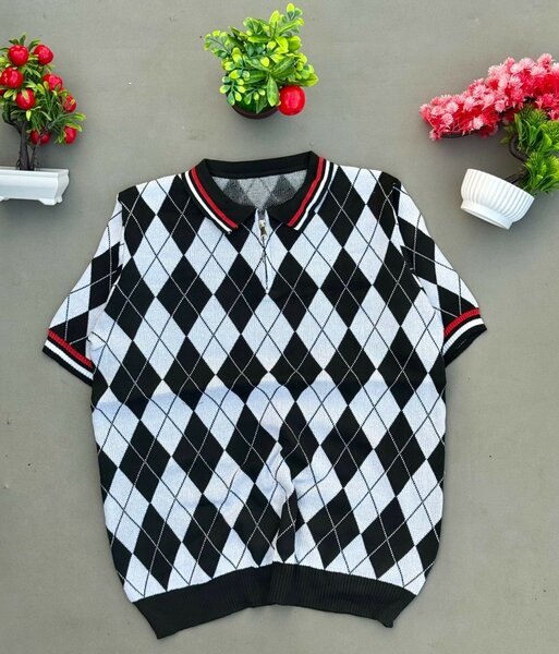 Polo en tricot à motifs