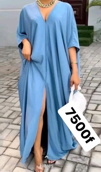 Robe Caftan Bleu Élégant