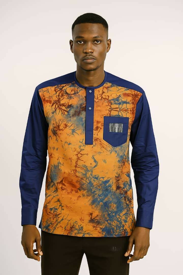 Chemise homme en wax élégante