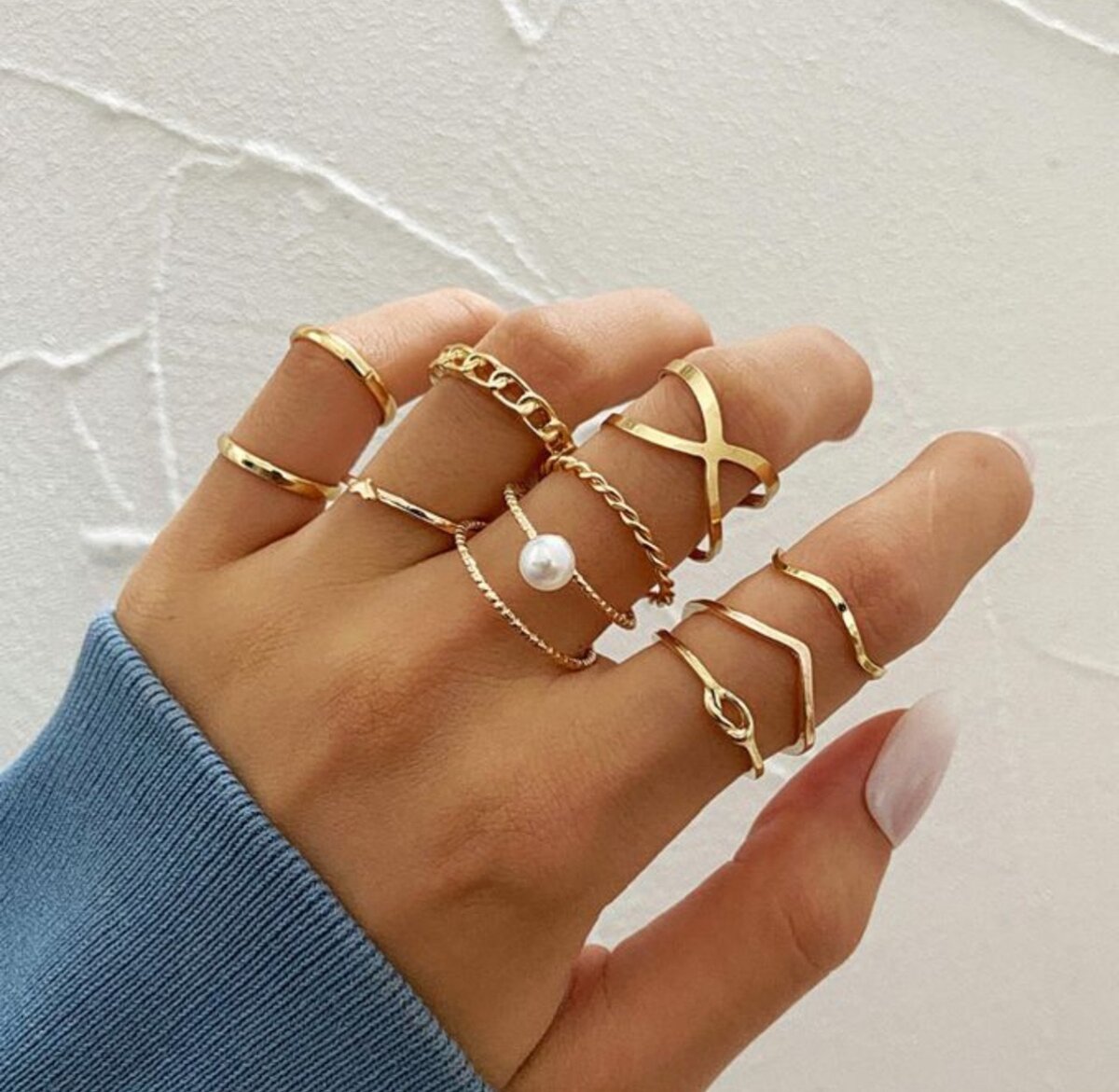 10 Pieces Punk Finger Rings Metal Joint Knuckle Ring