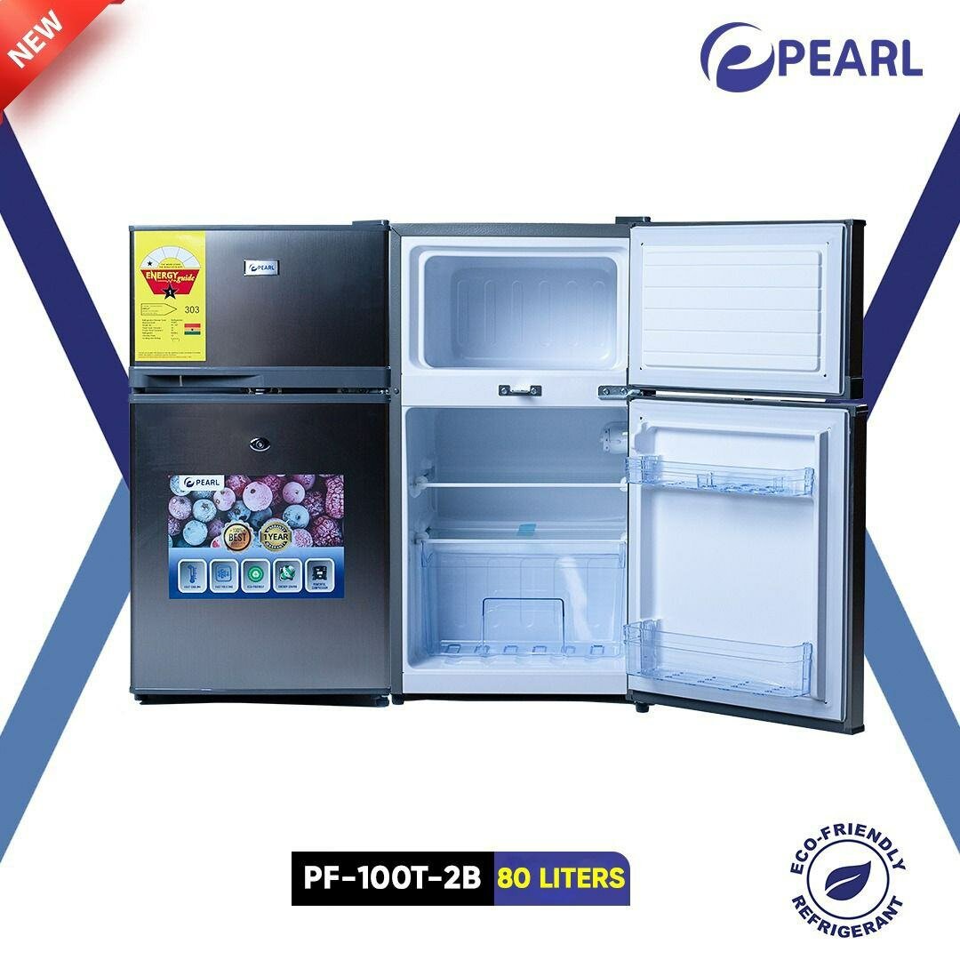 80L pearl refrigerator with upper freezer