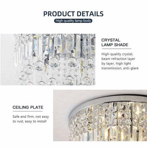 Circular Interior Nordic Crystal Ceiling Chandelier - Gold