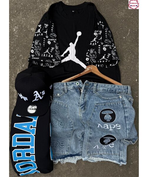 T-shirt et short en jean tendance