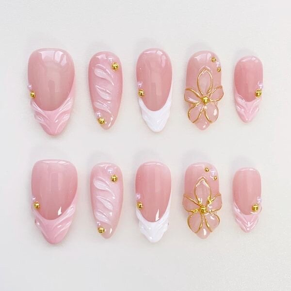 Ongles Press-On Art Floral