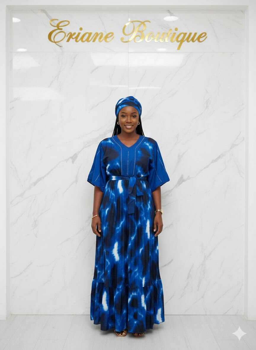 Robe longue plissée