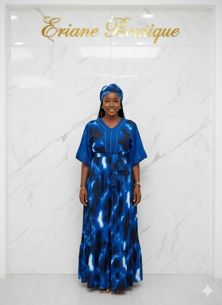 Robe longue plissée