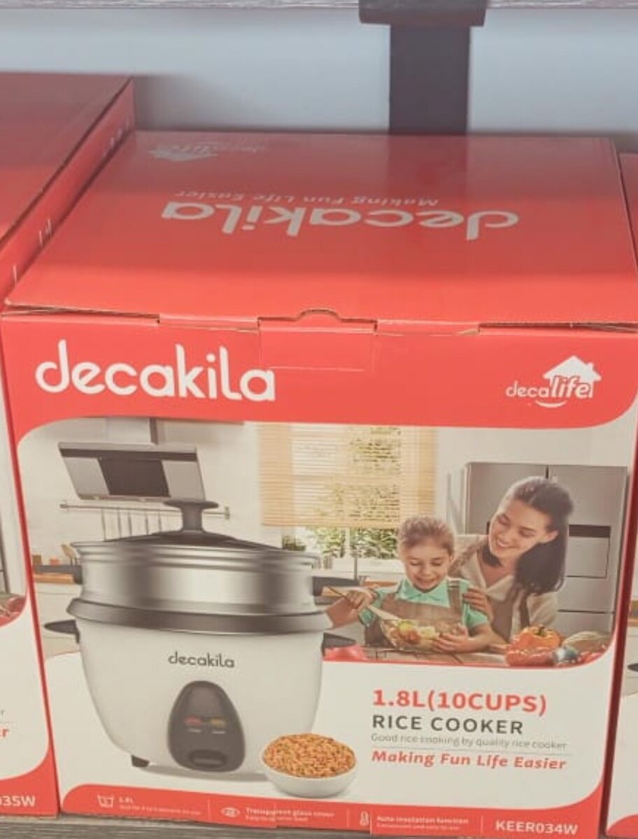 Decakila 1.8 Liters (10 Cups) Rice Cooker With Lid