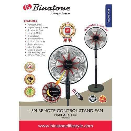 Ventilateur avec télécommande Binatone A-1612 RC