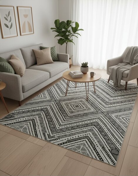 Tapis Boho Noir et Blanc