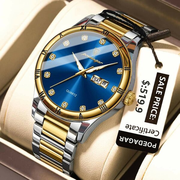 Montre Homme Luxe Dorée