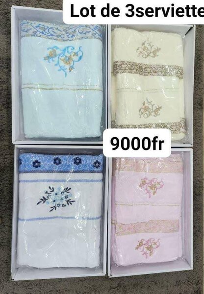 Lot de 3 Serviettes Douces