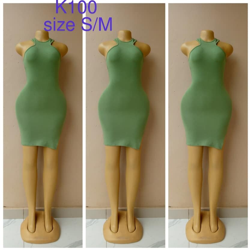 Dress, light green, tight-fitting, size S/M