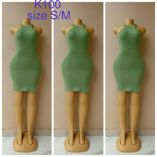 Dress, light green, tight-fitting, size S/M