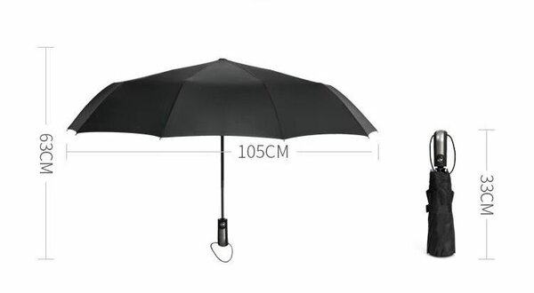 Parapluie Compact Résistant Noir