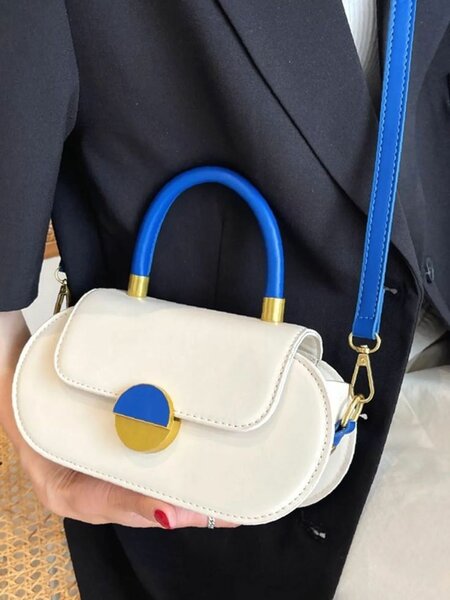 Sac à main blanc et bleu