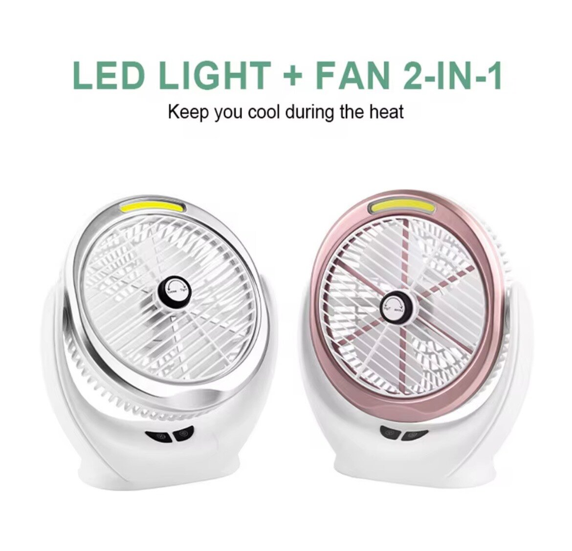 Ventilateur LED 2-en-1 Portable