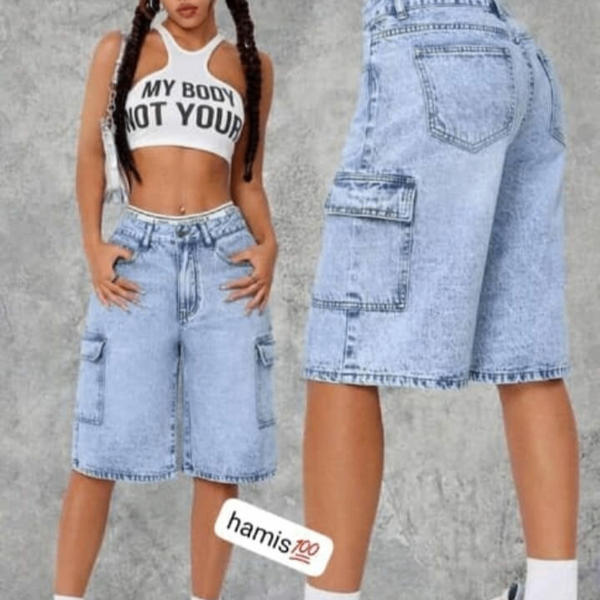 Shorts en jean cargo tendance