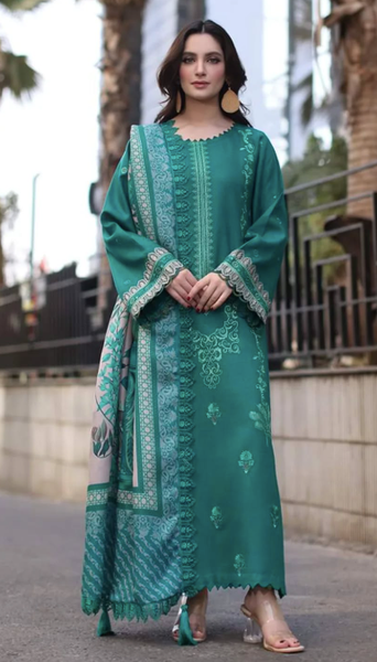 Poshima VOL-II | Unstitched Embroidered Leather with Wool Shawl