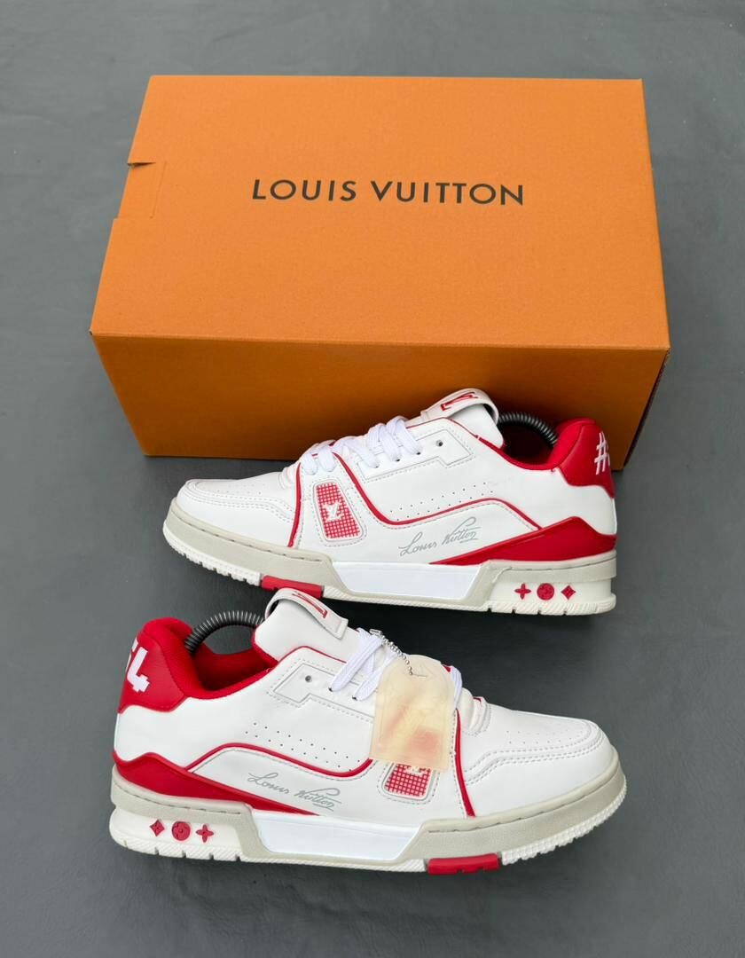 Baskets Louis Vuitton blanches et rouges