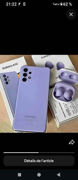 Samsung Galaxy A32 avec écouteurs