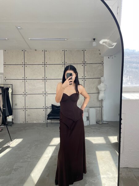 Атласная юбка и корсет