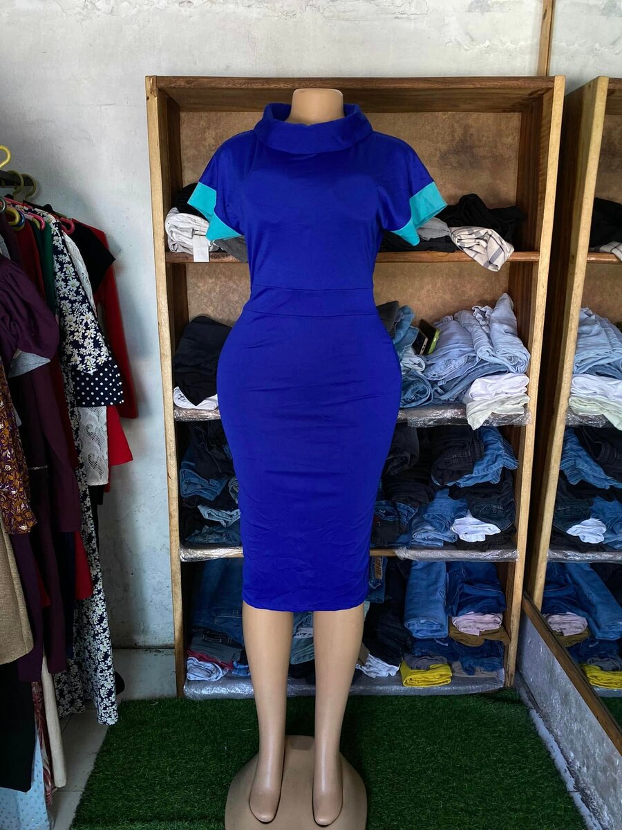 Beautiful and comfortable women's dress blue