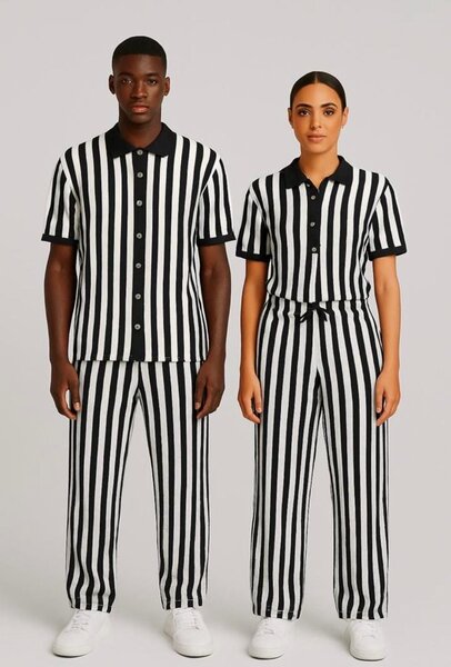 Tenue décontractée à rayures