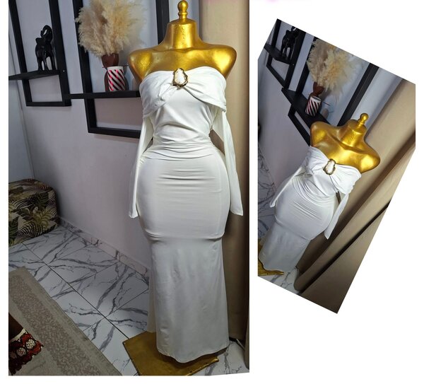 Robe shein  élégante blanche