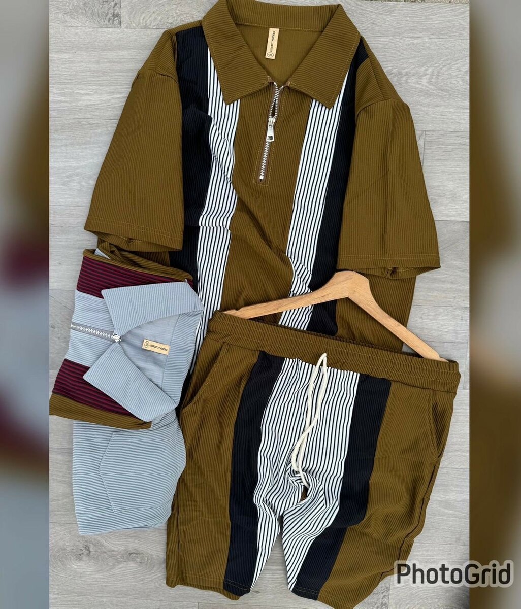 Tenue décontractée rayée homme